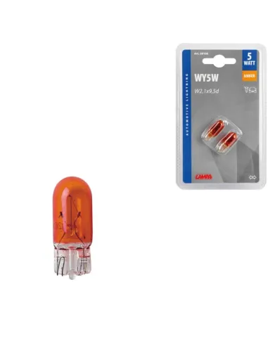 Lampara W5W 12V Ambar Sin Casquillo Homologacion E (Blister 2 Unidades)