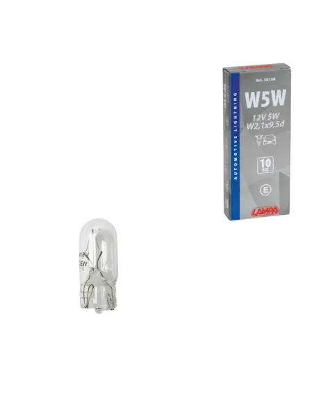 Lampara W5W 12V 5W W2,1X9,5D Homologacion E (10 Unidades)