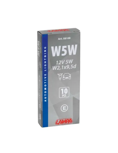 Lampara W5W 12V 5W W2,1X9,5D Homologacion E (10...