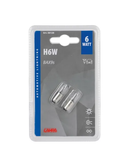 Lampara H6W 12V 6W Bax9S Homologacion E (2 Unidades)