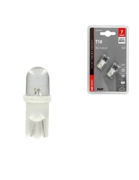 Lampara T10 Led Blanca 12V W2,1X9,5D (2 Unidades)