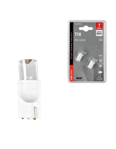 Lampara T10 Led Blanca T10 12V W2,1X9,5D (Blister 2 Unidades)