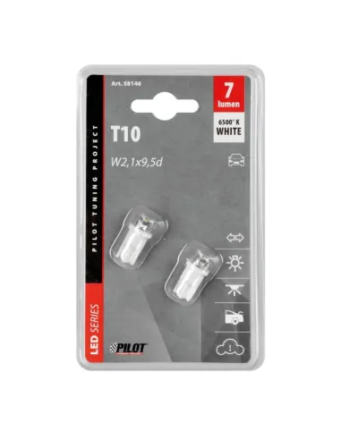 Lampara T10 Led Blanca T10 12V W2,1X9,5D...