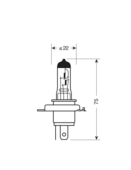 Lampara H4 Blue-Xe 12V 100/80W P43T (Blister 2 Unidades)