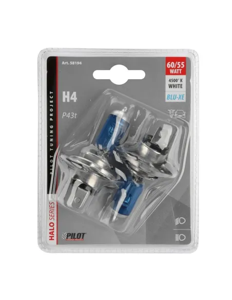 Lampara H4 Blue Xenon 12V 60/55W P43T Homologacion E (Blister 2 Unidades)