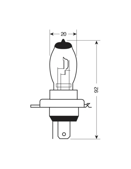 Lampara H4 Xenon 12V 90/100W P43T (Blister 2 Unidades)