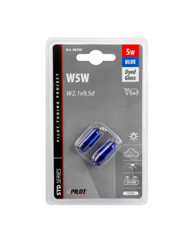 Lampara W5W Blue Xenon 12V 5W W2,1X9,5D (Blister 2 Unidades)