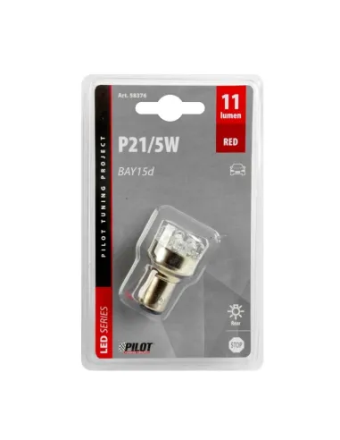 Lampara P21/5W Multiled Roja 12V 21/5W Bay15D...