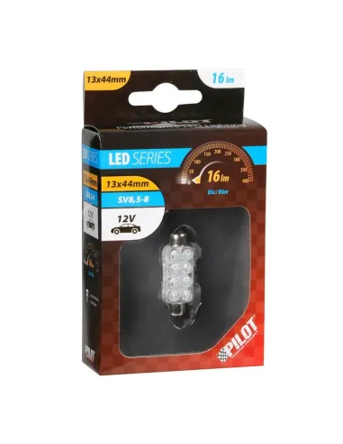Lampara 8 Led Azul 12V 13 Mm X 44 Mm Sv8,5-8...