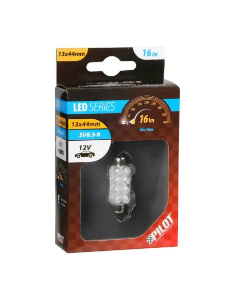 Lampara 8 Led Azul 12V 13 Mm X 44 Mm Sv8,5-8 (Blister 1 Unidad)
