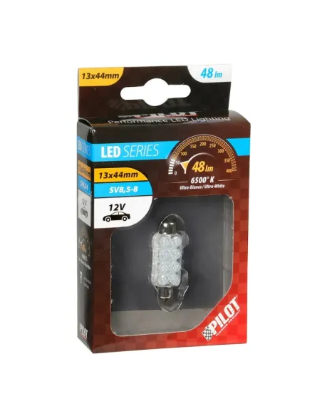 Lampara 8 Led Blanca13X44 Mm 12V Sv8,5-8 (Blister 1  Unidad)