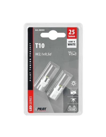 Lampara T10 Mega Led 12V 2 Super Chips W2,1X9,5D (Blister 2 Unidades)