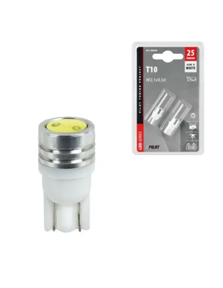 Lampara T10 Mega Led 12V 2 Super Chips W2,1X9,5D (Blister 2 Unidades)