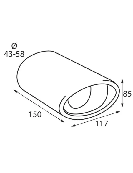Tubo De Escape Acero Inox Ts-17 Ovalado Diam 43-58 Mm