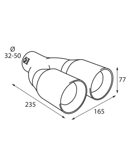 Tubo Escape Tip Ts-46 Acero Inoxidable Diam 32-50Mm