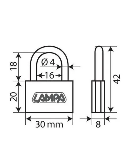 Candado Arco Corto 30 Mm