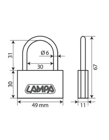 Candado Arco Corto 50 Mm