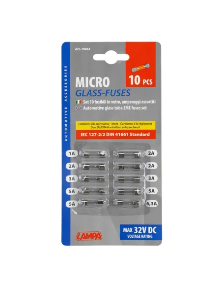 Fusibles De Vidrio Pequeños 10 Piezas