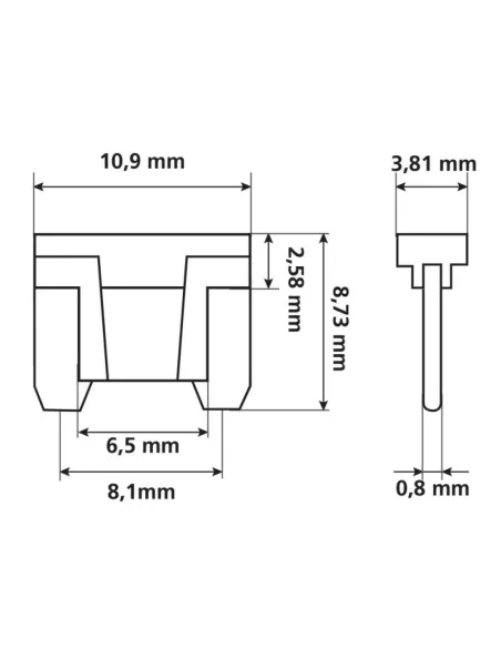 Fusibles Planos Micro Perfil Bajo 10 Piezas