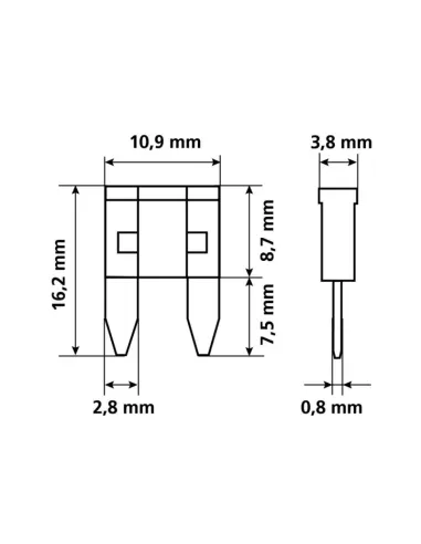 Fusibles Planos Minis 10 Piezas