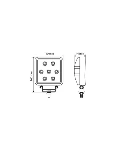 Faro Auxiliar Cuadrado Blanco 7 Led 10/30V 21W