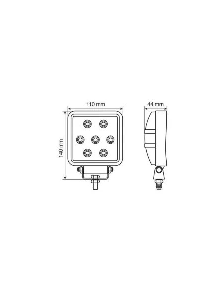 Faro Auxiliar Cuadrado Blanco 7 Led 10/30V 21W