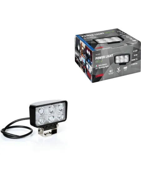 Faro Auxiliar Rectangular Blanco 6 Led 10/30V 18W