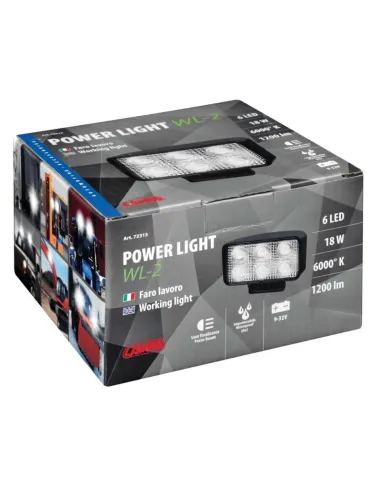 Faro Auxiliar Rectangular Blanco 6 Led 10/30V 18W