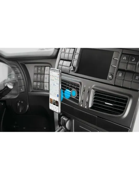 Soporte Para Telefono Magnetico Con Clip Para Rejilla Aluminio Negro