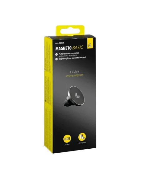 Soporte Para Telefono Magnetico Con Clip Para Rejilla Aluminio Negro