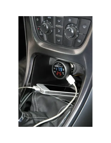 Enchufe Multifincion Termometro Voltimetro Toma Usb