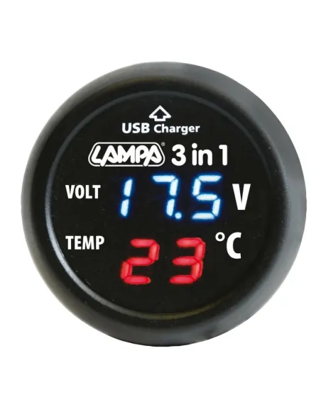 Enchufe Multifincion Termometro Voltimetro Toma Usb