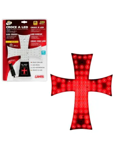 Cruz Luminosa Roja 24V 81 Led 200X250 Mm Cable 200 Cm