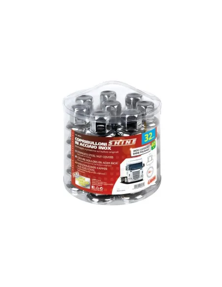 Embellecedor Tornillo Ruedas 32 Mm Acero Inoxidable Brillo (Bote 40 Unidades)