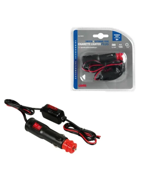 Enchufe Mechero Cable 1 M Interruptor Fusible Externo 10A 12/24V