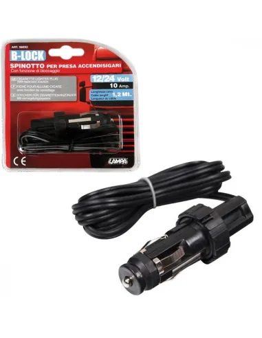 Enchufe Mechero B-Lock Con Funcion Bloqueo Cable 120 Cm 10A 12/24V