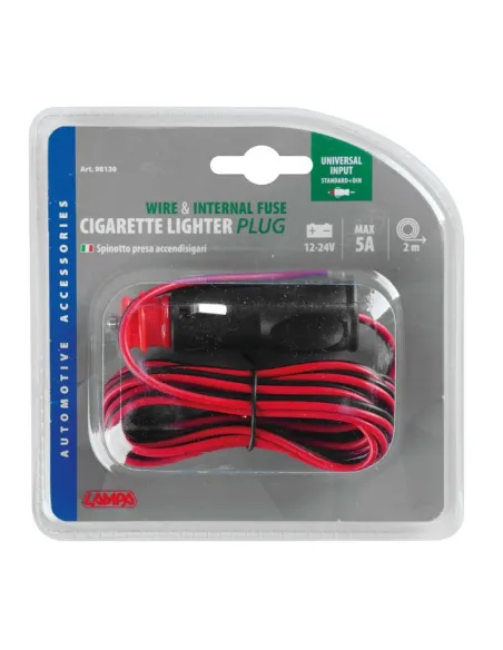 Enchufe Mechero Universal Cable 2 M 5A 12/24V