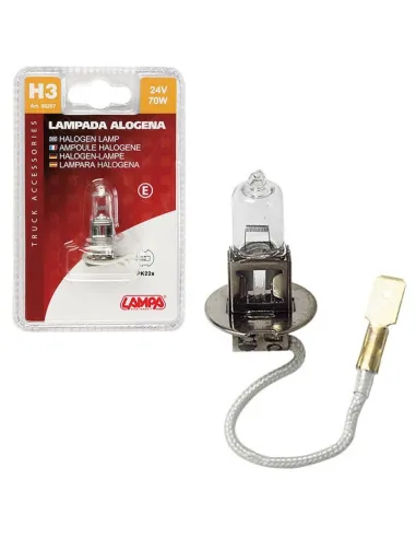 Lampara H3 24V 70W Pk22S Homologacion E (Blister 1 Unidad)