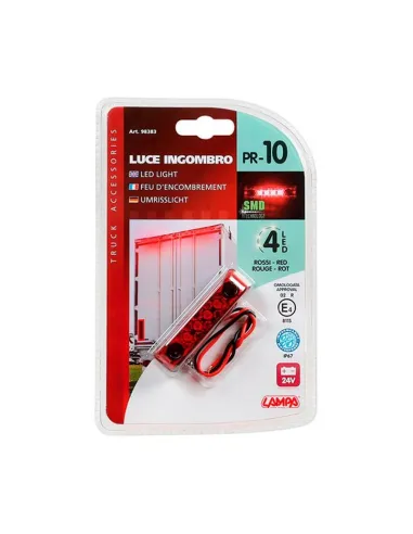 Luz De Galibo Impermeable 4 Led 24V Roja Homologada