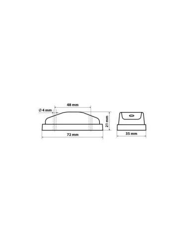 Luz De Galibo Lateral Ovalada 2 Led 24V Ambar