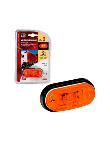 Luz De Galibo Lateral Ovalada 2 Led 24V Ambar
