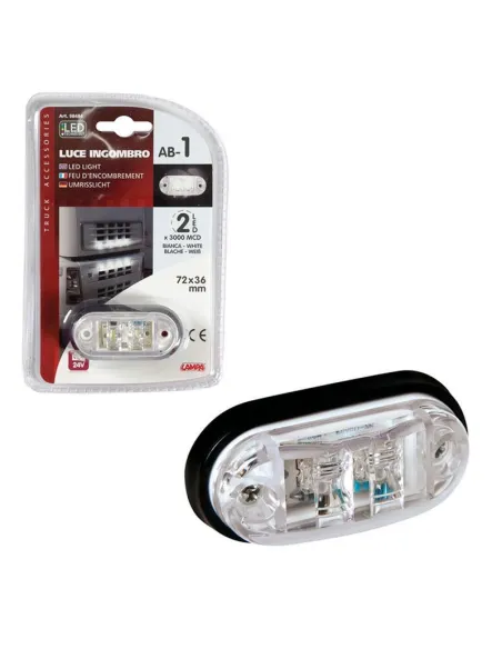 Luz De Galibo Frontal Ovalada 2 Led 24V Blanco