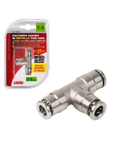 Conector De Aire T-3 6 Mm Metalico