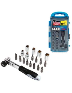 Trinquete Con Conectores Y Casquillos (Estuche 19 Piezas)