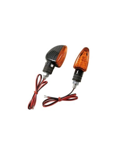 Intermitente Led Carbon Modelo Arrow12V Lente Naranja Homologacion E