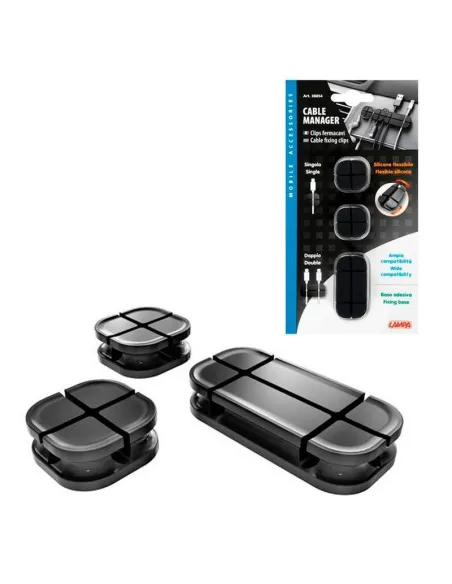 Organizador De Cables 3 Tamaños Base Adhesiva