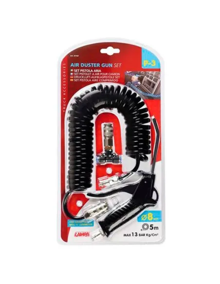 Pistola De Aire Comprimido Max 13 Bar Con Manguera Espiral 5 M