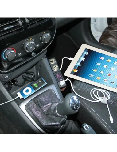 Enchufe Mechero Multivoltaje Con 2 Tomas, 2 Usb...