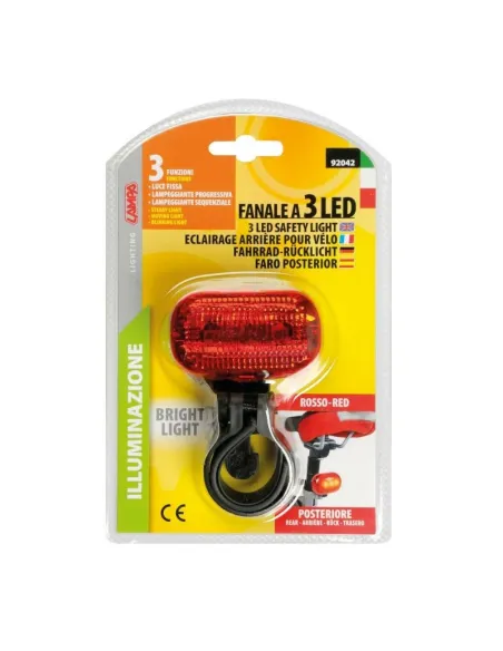 Luz Roja Trasera 3 Led Super-Brillante E Intermitente