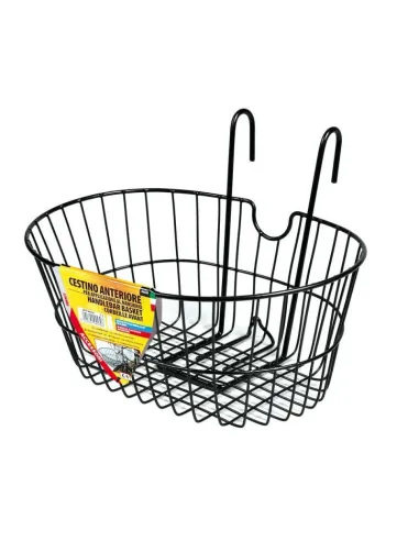 Cesta Metalica Para Manillar Ovalada Negra